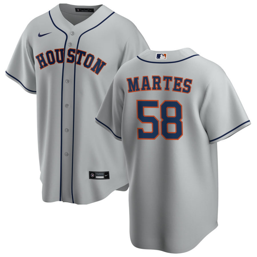 Nike Men #58 Francis Martes Houston Astros Baseball Jerseys Sale-Gray